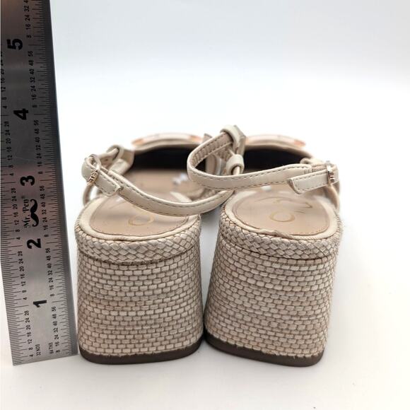 Sam Edelman Tracie Slingback Pump Women's Square Toe Light Natural Size US7 EU37 - Picture 4 of 11